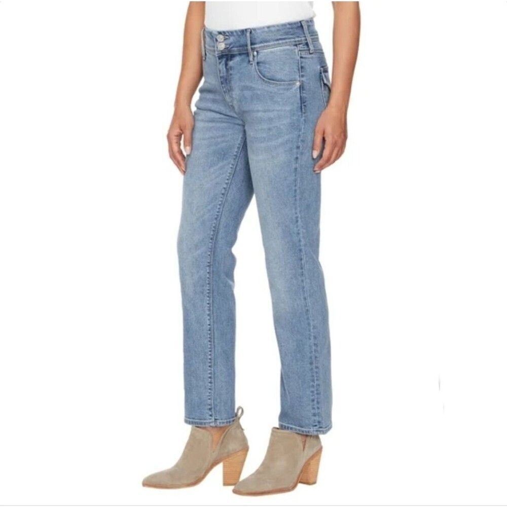 HUDSON Straight Stretch Denim Jeans 16/36 Flap Back Pocket Slim Fit Mid-Rise NWT - Picture 1 of 11